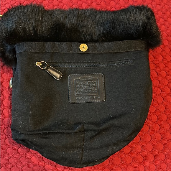 Coach logo nylon fur trimmed purse - Picture 7 of 9